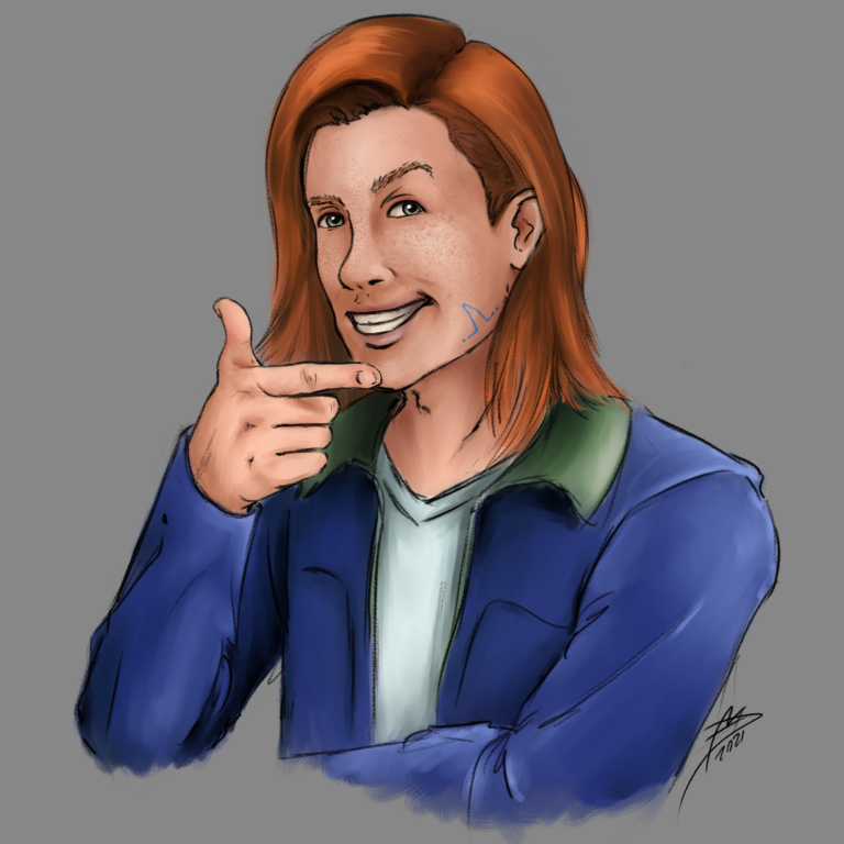 Digital art of a ginger long haired original character.